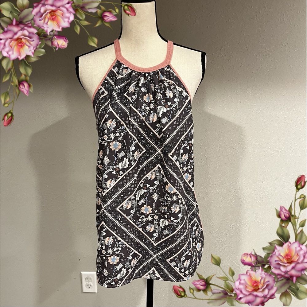 Floral sleeveless halter top